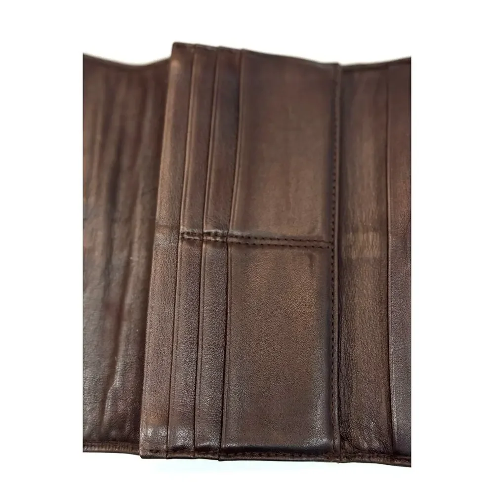Coach SoHo Brown Burnished Leather Long Wallet